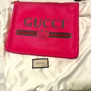 Gucci Pink Leather Logo Bag